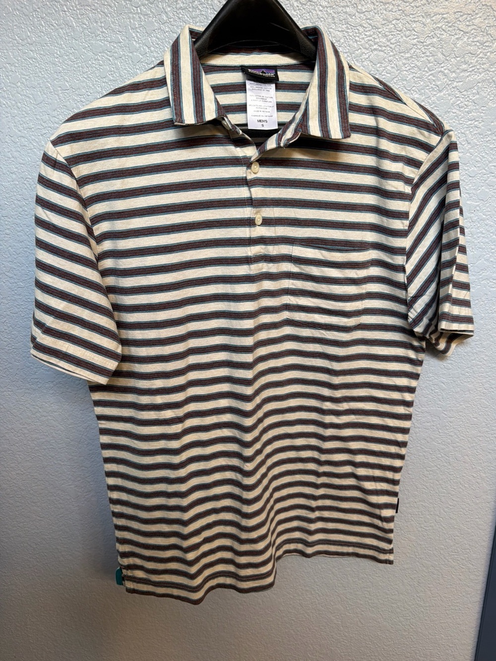 Patagonia Organic Cotton Polo Shirt Striped Men’s Size small
